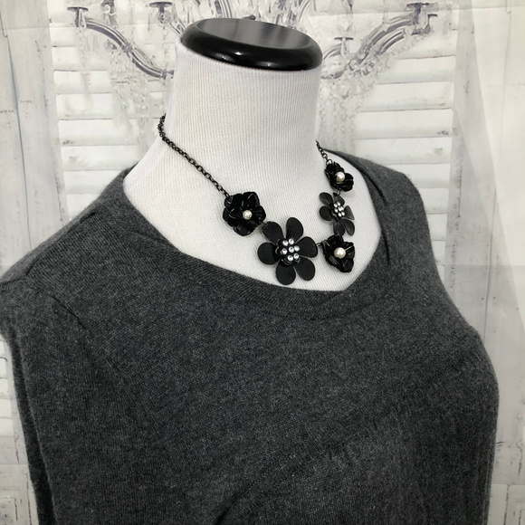 SPRING & MERCER Gray Cashmere Pullover Sweater Med - Picture 5 of 8